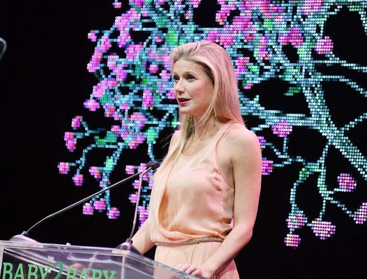 LOS ANGELES, CALIFORNIA - NOVEMBER 09: Gwyneth Paltrow speaks onstage at the 2019 Baby2Baby Gala pre...