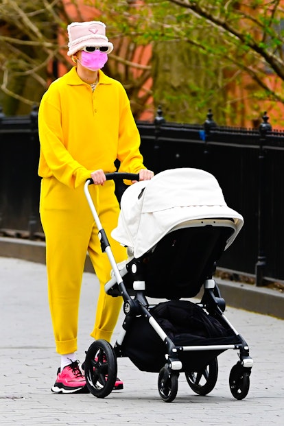 NEW YORK, NY - APRIL 01:  Gigi Hadid is seen walking in SoHo on April 1, 2021 in New York City.  (Ph...