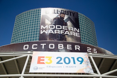 LOS ANGELES, CA - JUNE 12: Welcome signage from main entrance of Annual E3 Event Showcases Video Gam...