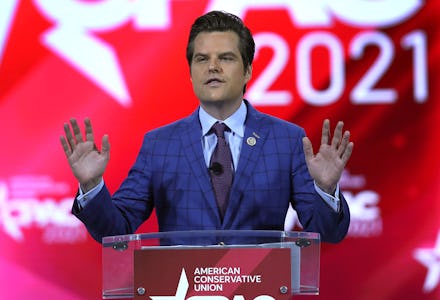 ORLANDO, FLORIDA - FEBRUARY 26: Rep. Matt Gaetz (R-FL) addresses the Conservative Political Action C...