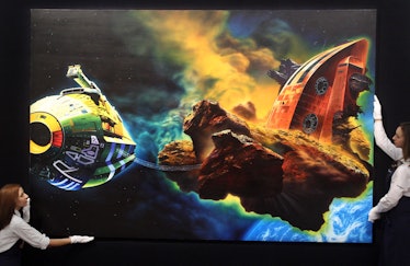 Glenn Brown's 'Ornamental Despair (Painting for Ian Curtis) after Chris Foss' valued at 2 to 3 milli...
