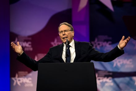 NATIONAL HARBOR, MD - MARCH 2: National Rifle Assocation CEO Wayne LaPierre speaks at CPAC in Nation...