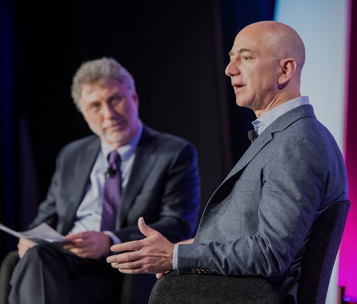 WASHINGTON, DC- MAY 18:Martin Baron interviews Jeff Bezos at The Washington Post via Getty Images Tr...