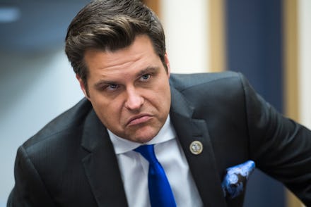 UNITED STATES - MAY 8: Rep. Matt Gaetz, R-Fla., is seen during a House Judiciary Committee markup in...