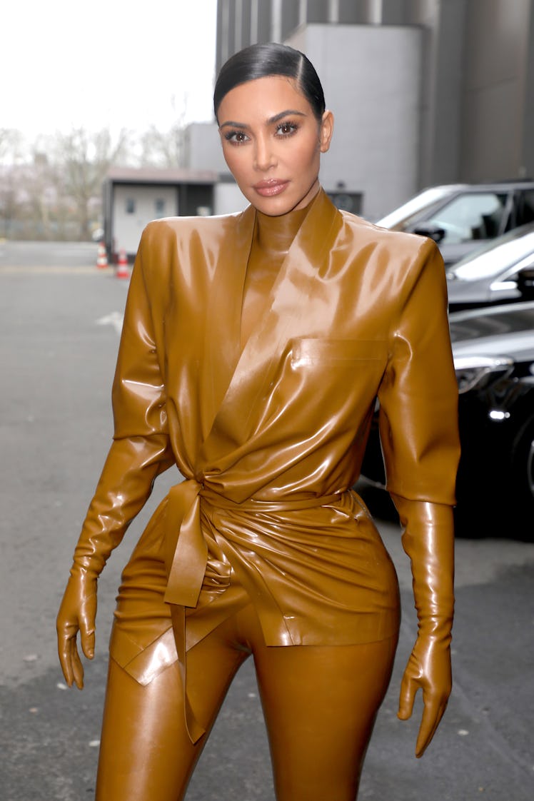 PARIS, FRANCE - MARCH 01: (EDITORIAL USE ONLY) Kim Kardashian attends the Balenciaga show as part of...