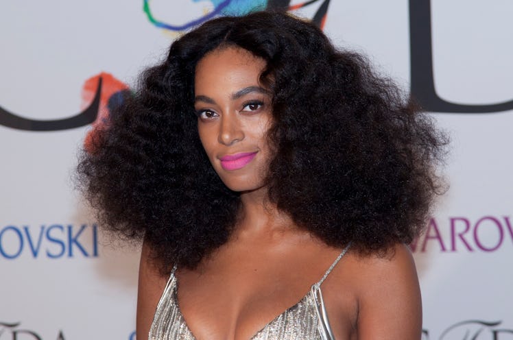Solange Knowles attends the "2014 CFDA Fashion Awards" red carpet arrivals at Alice Tully Hall in Ne...