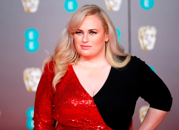 Australian actress Rebel Wilson poses on the red carpet upon arrival at the BAFTA British Academy Fi...