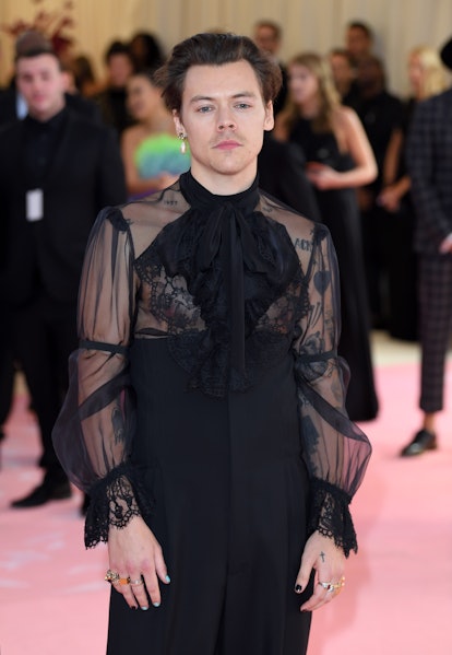NEW YORK, NEW YORK - MAY 06: Harry Styles arrives for the 2019 Met Gala celebrating Camp: Notes on F...