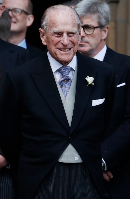 Britain's Prince Philip, Duke of Edinburgh leaves St George's Chapel in Windsor Castle, Windsor, wes...