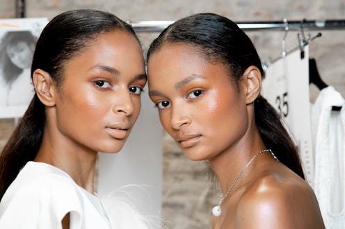 MILAN, ITALY - SEPTEMBER 19: Models are seen backstage ahead of the Alberto Zambelli show during Mil...