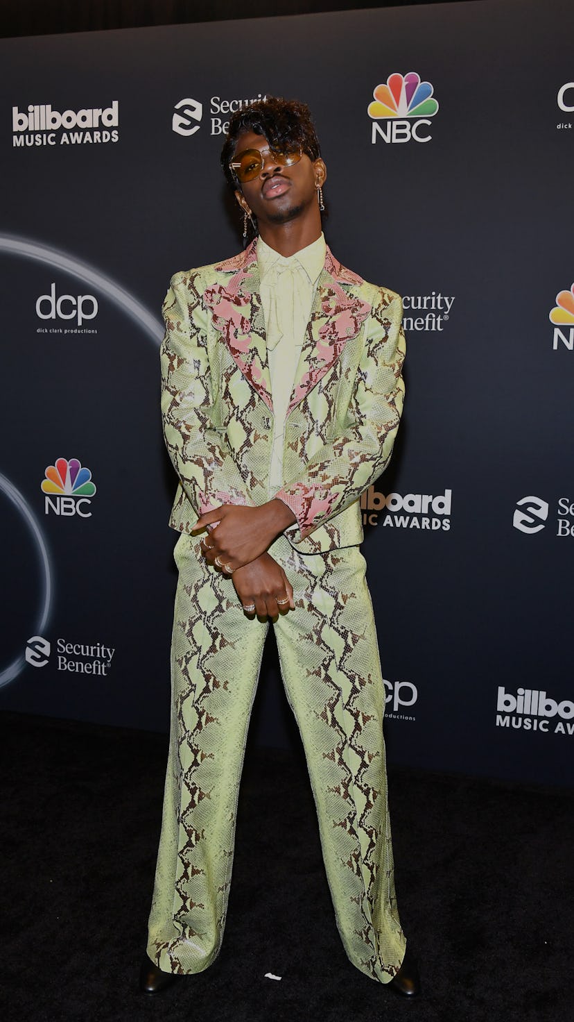 HOLLYWOOD, CALIFORNIA - OCTOBER 14: In this image released on October 14, Lil Nas X poses backstage ...