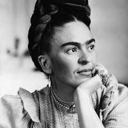 Portrait of Frida Kahlo (1910-1954), Mexican painter, wife of Diego Rivera.