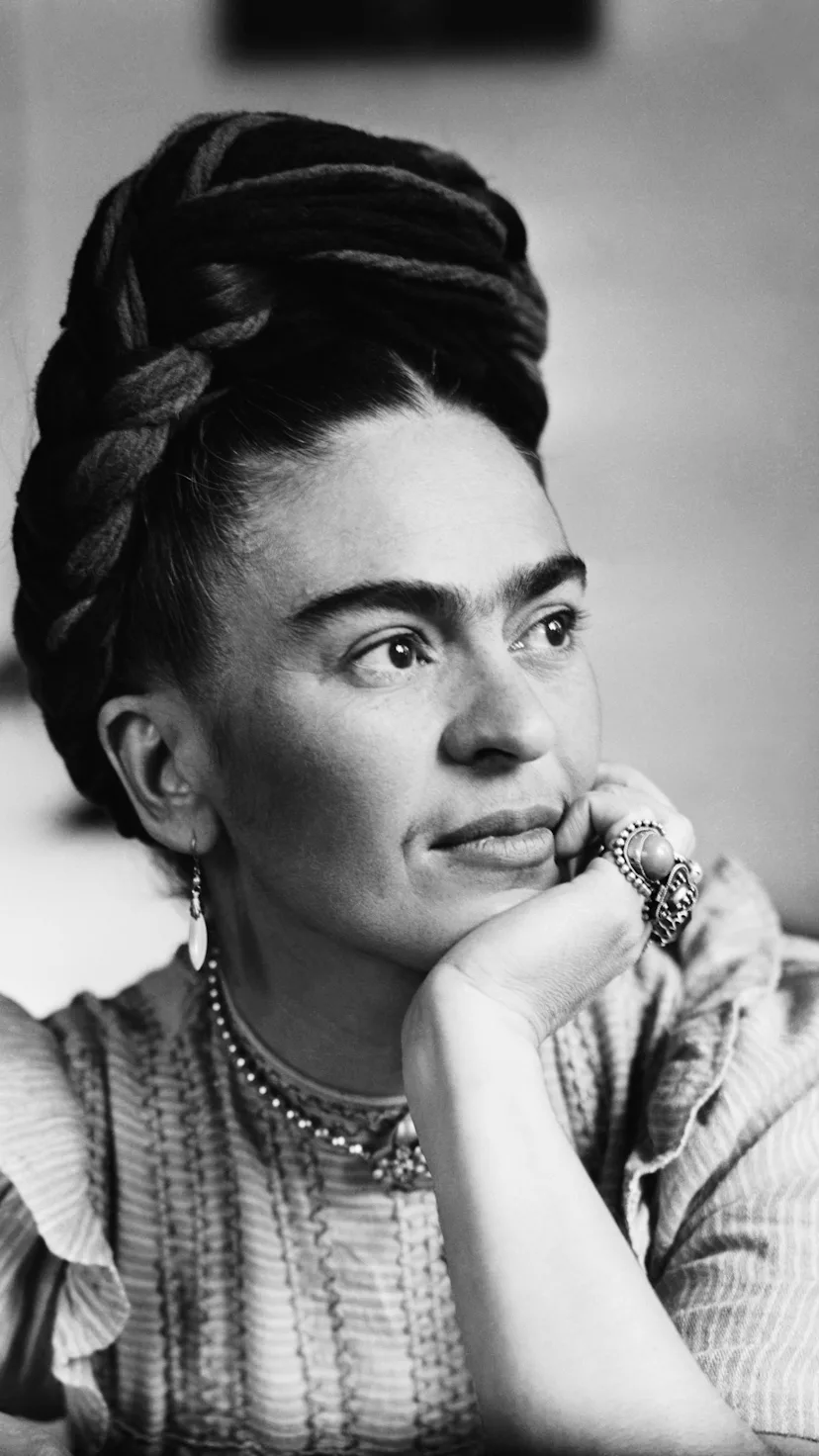 Portrait of Frida Kahlo (1910-1954), Mexican painter, wife of Diego Rivera.