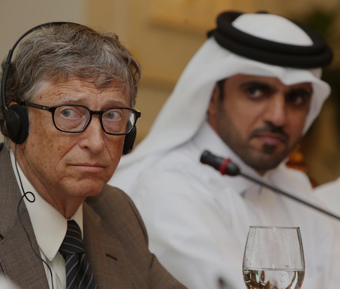 Bill Gates (L), Microsoft founder and co-chairman of the Bill and Melinda Gates Foundation (R) and K...