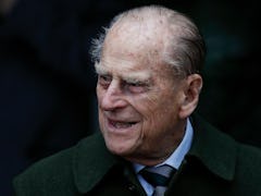 Britain's Prince Philip, Duke of Edinburgh leaves after attending Royal Family's traditional Christm...