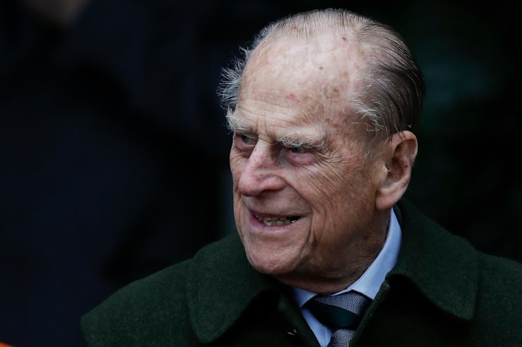Britain's Prince Philip, Duke of Edinburgh leaves after attending Royal Family's traditional Christm...