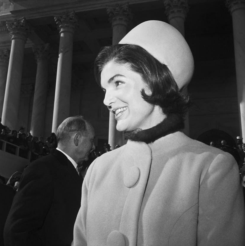(Original Caption) 1/20/61: Closeup of Jacqueline Kennedy.