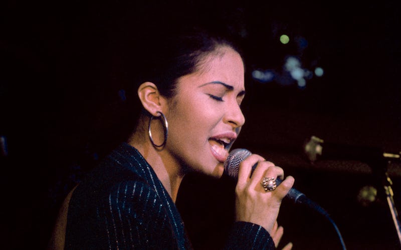 Singer Selena (Quintanilla) performs at the opening of the Hard Rock Cafe on January 12th, 1995 in S...