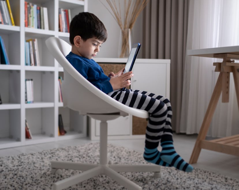 Child Using Digital Tablet