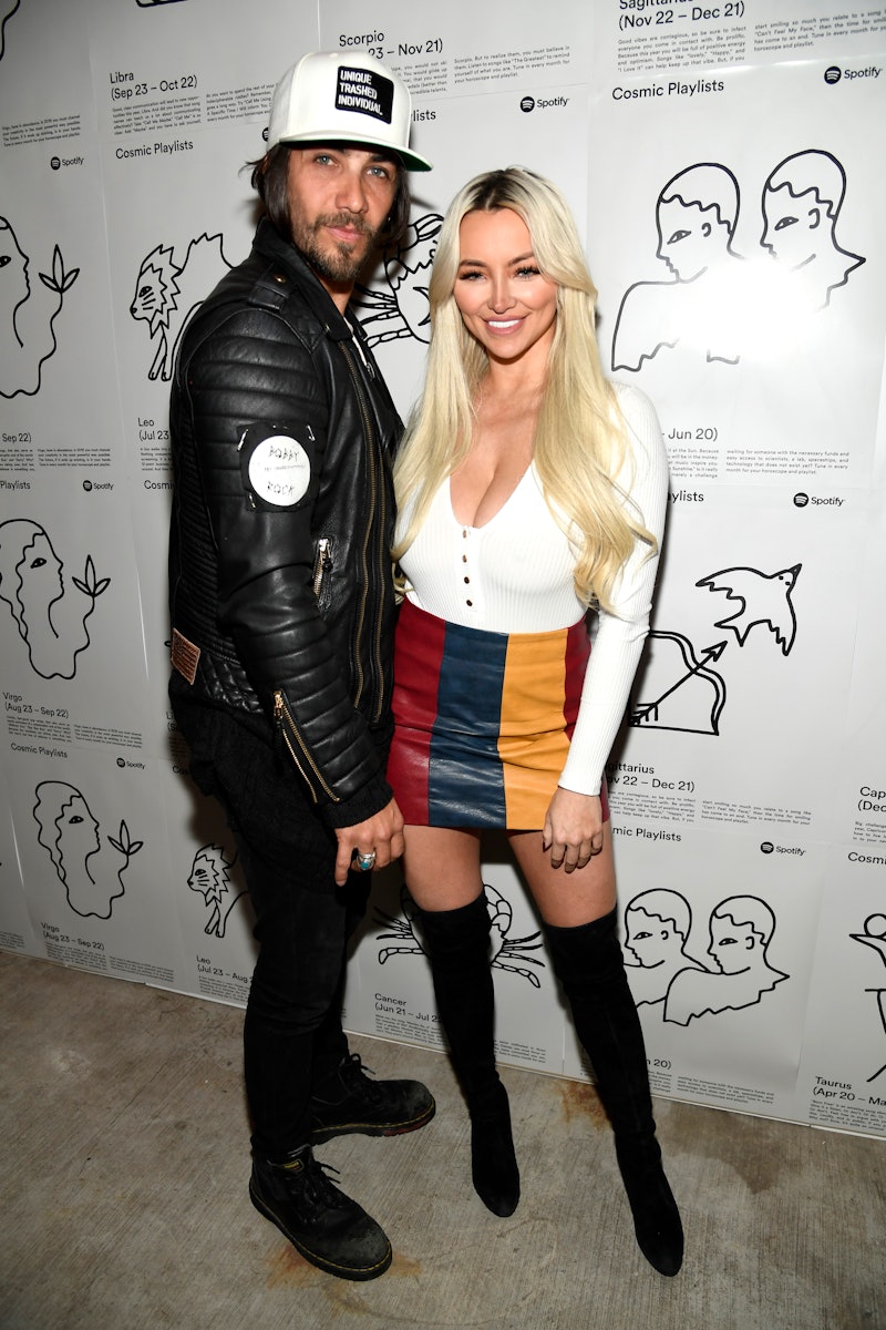 LOS ANGELES, CALIFORNIA - JANUARY 23: (L-R) Justin Brescia and Lindsey Pelas attend Spotify Cosmic P...