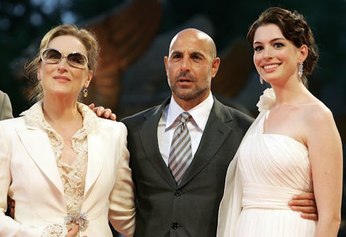 Stanley Tucci, Meryl Streepand Anne Hathaway arrive for the screening of "The Devil Wears Prada" at ...