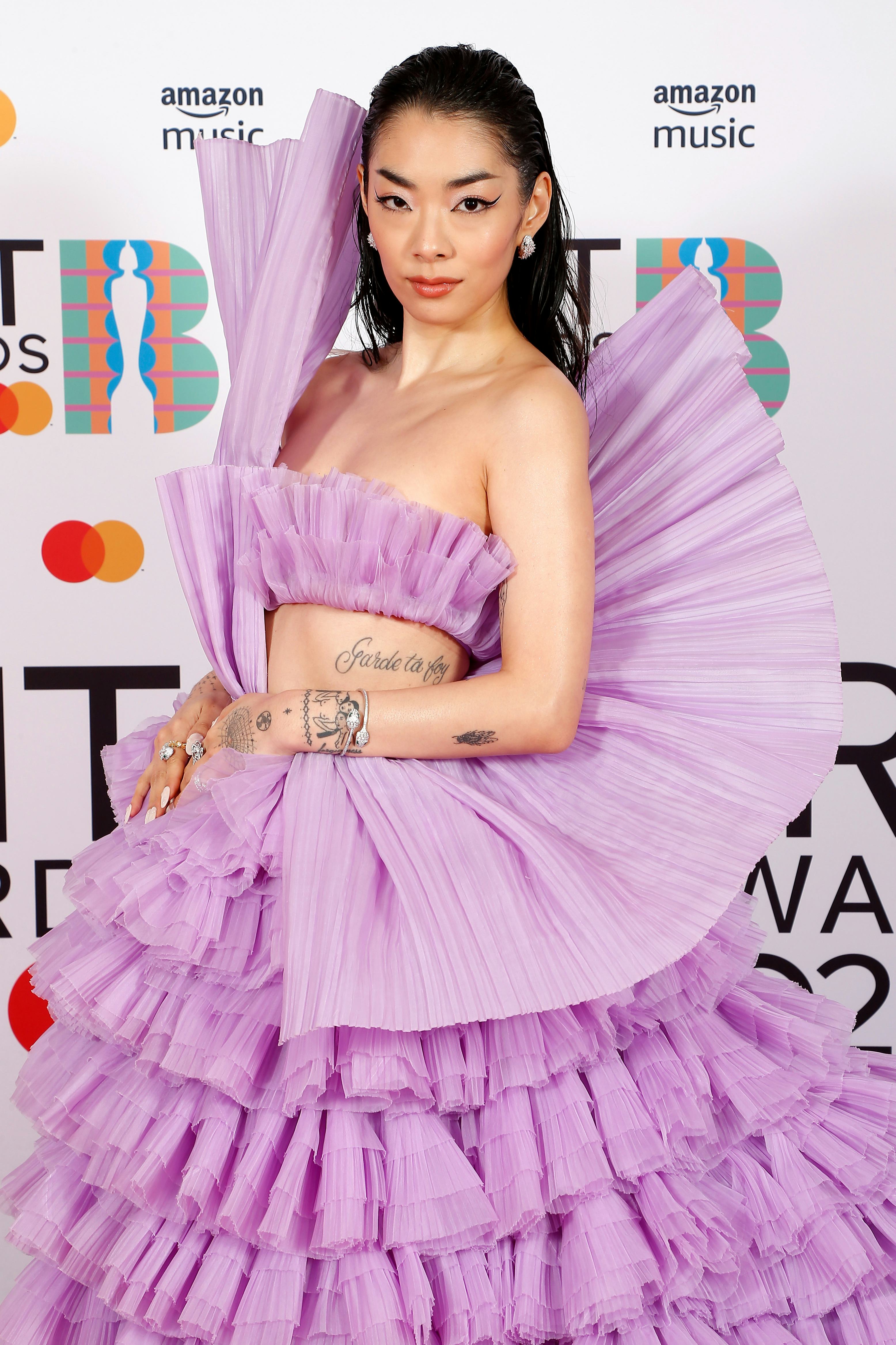 LONDON, ENGLAND - MAY 11: Rina Sawayama attends The BRIT Awards 2021 at The O2 Arena on May 11, 2021...
