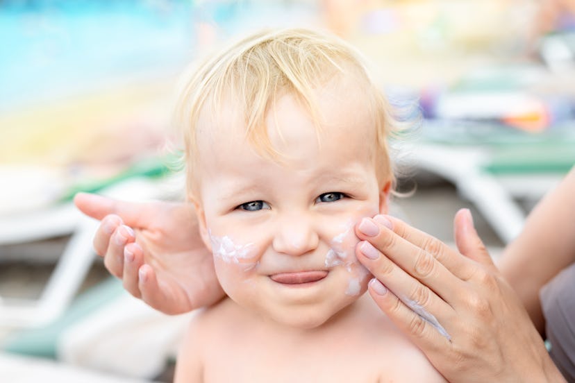 Babies can wear sunscreen after they're 6 months old.