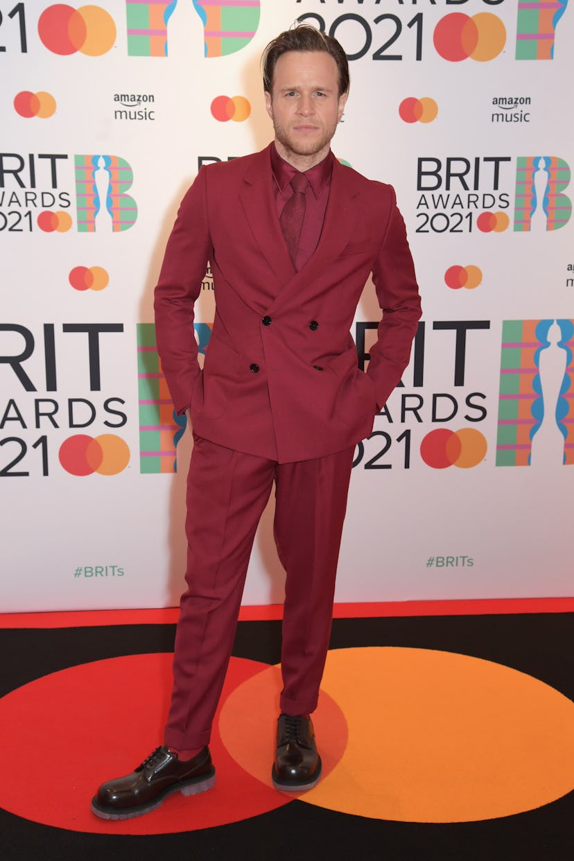 LONDON, ENGLAND - MAY 11:   Olly Murs arrives at The BRIT Awards 2021 at The O2 Arena on May 11, 202...