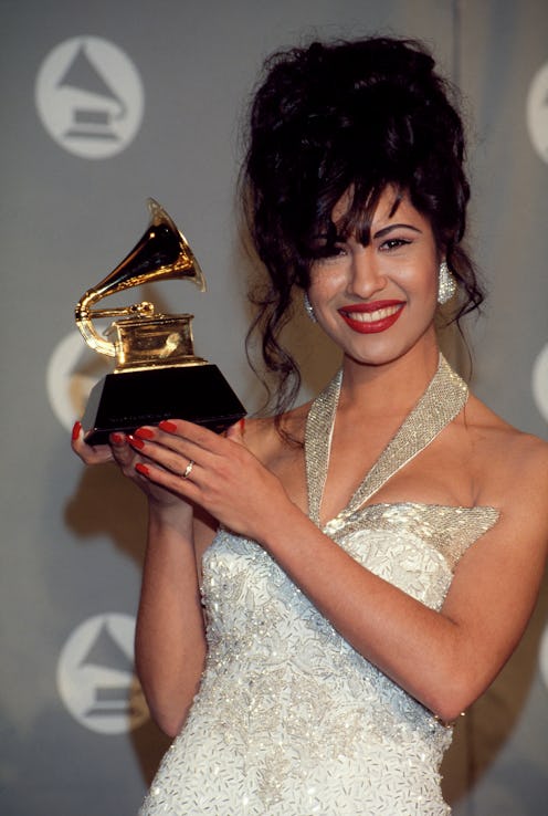 Singer Selena (Quintanilla) receives Grammy Award at The 36th Annual Grammy Awards on March 1, 1994 ...