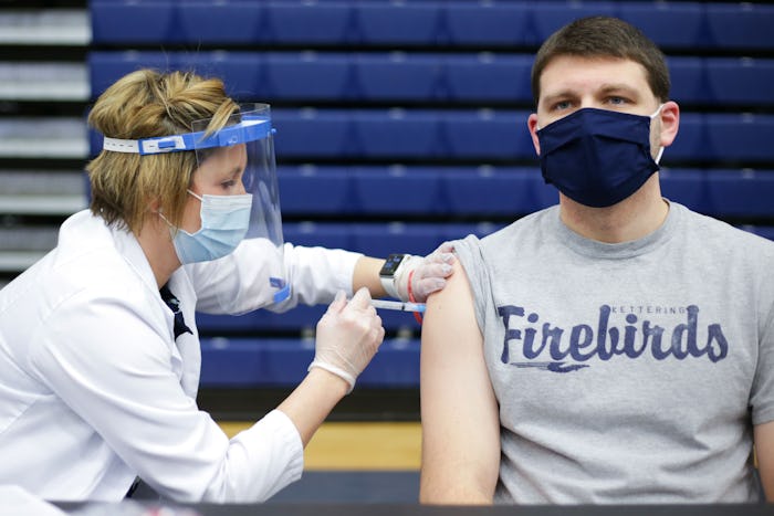 Educational staff at Kettering City Schools receive the Covid-19 vaccine as a part of Ohios Phase 1B...