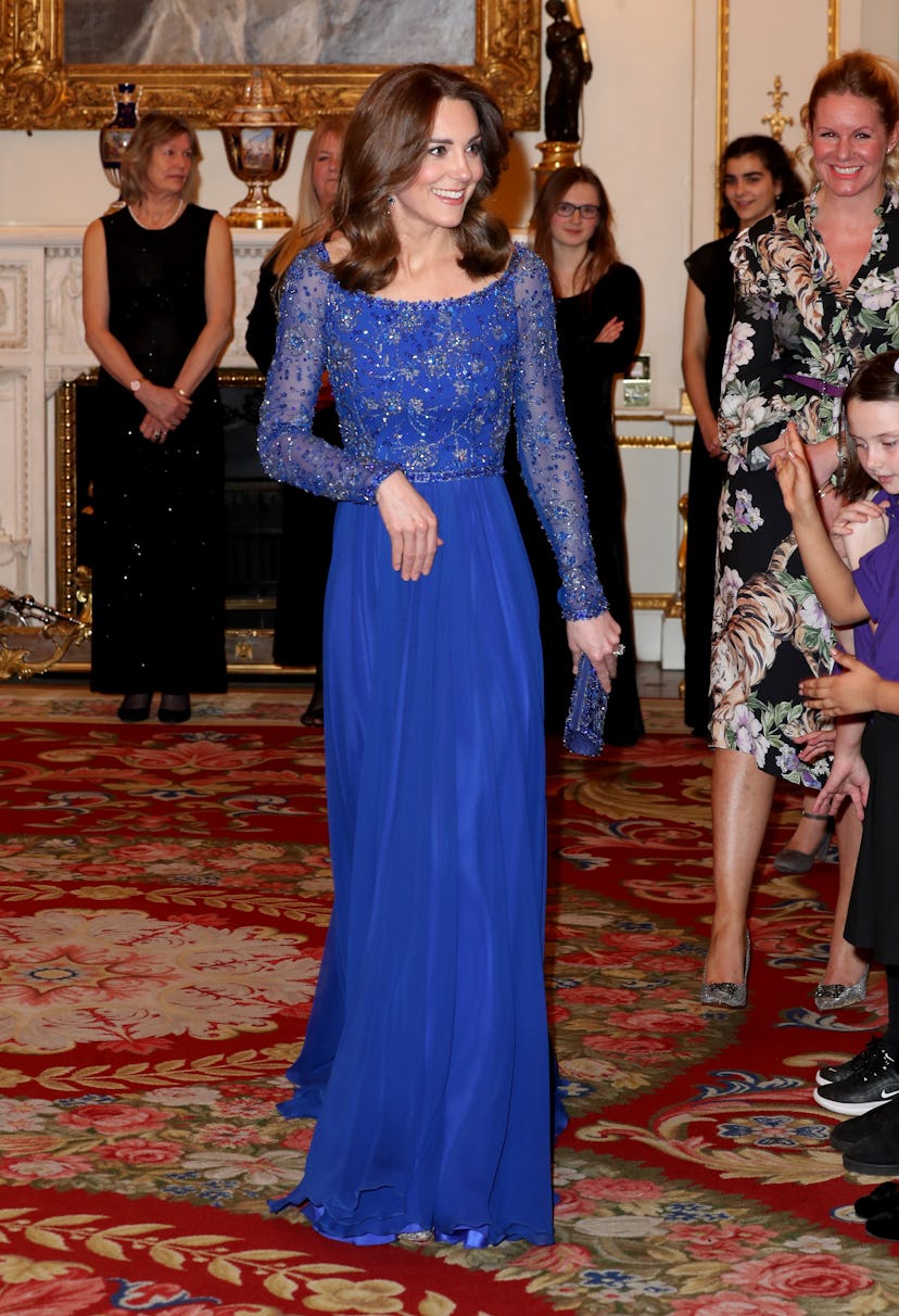 LONDON, ENGLAND - MARCH 09: Catherine, Duchess of Cambridge hosts a Gala Dinner in celebration of th...