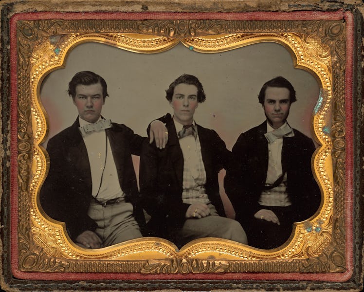 Portrait of Three Young Men, 1860s. Artist Unknown. (Photo by Heritage Art/Heritage Images via Getty...