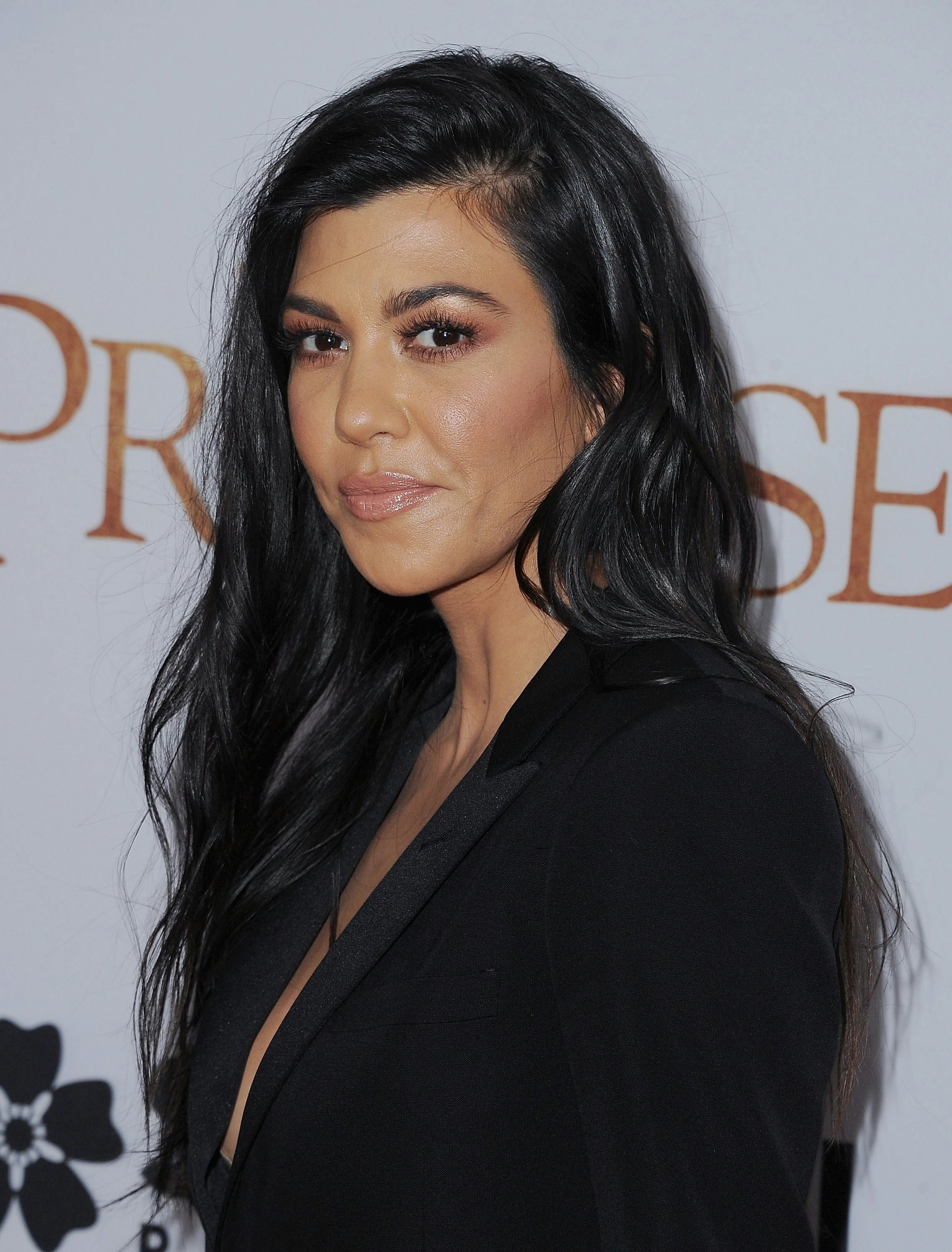 HOLLYWOOD, CA - APRIL 12:  Kourtney Kardashian arrives at the Los Angeles Premiere "The Promise" at ...