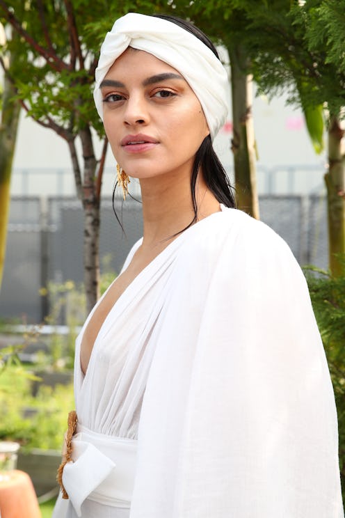 NEW YORK, NEW YORK - SEPTEMBER 15: A model poses backstage during Bronx & Banco - September 2020 - N...