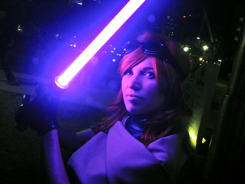SAN DIEGO, CA - JULY 21: Cosplayer dressed as Mara Jade on day 1 of Comic-Con International 2016 at...