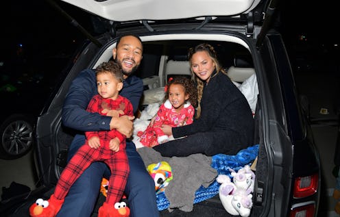 Miles Theodore Stephens, John Legend, Luna Simone Stephens, and Chrissy Teigen attend Netflix's "Jin...