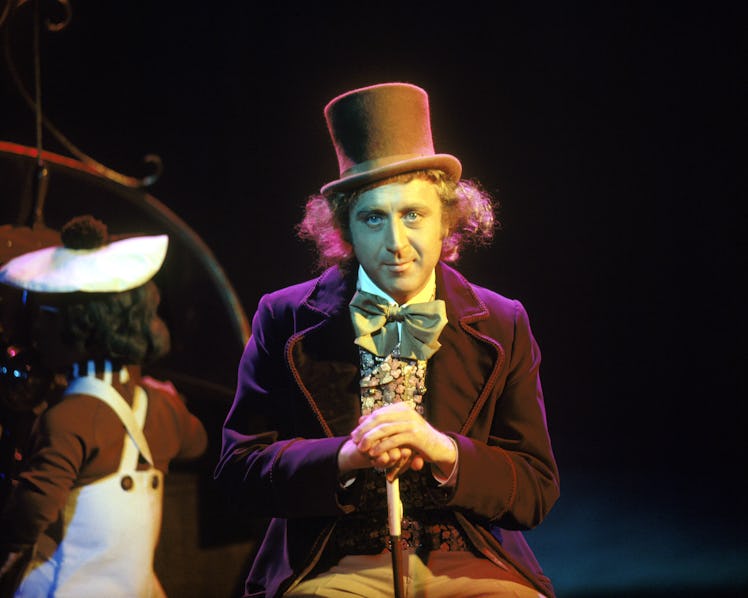 Actor Gene Wilder as Willy Wonka on the set of the film 'Willy Wonka & the Chocolate Factory', based...