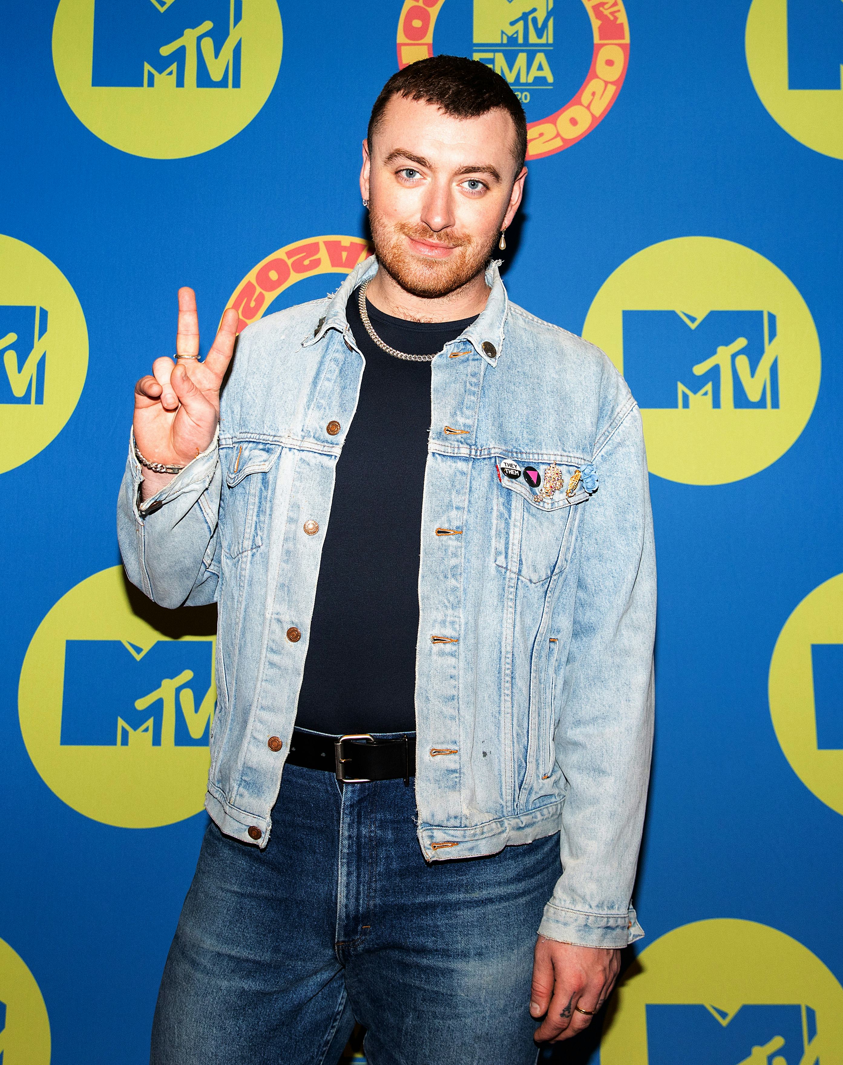 LONDON, ENGLAND - NOVEMBER 03: In this image released on November 08, Sam Smith poses at the MTV EMA...