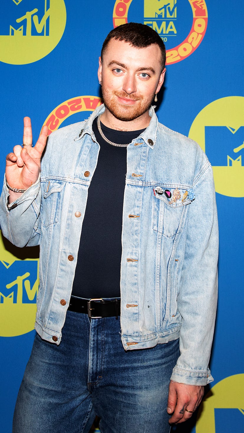 LONDON, ENGLAND - NOVEMBER 03: In this image released on November 08, Sam Smith poses at the MTV EMA...