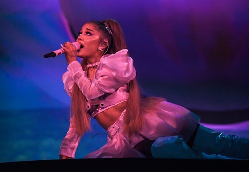 LONDON, ENGLAND - AUGUST 17: Ariana Grande performs on stage during her "Sweetener World Tour" at Th...