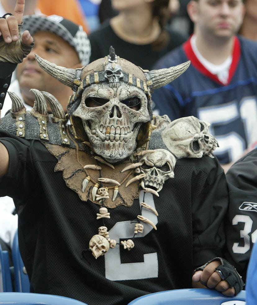 21 September 2008: Oakland Raiders fans cheer on the Raiders at the Ralph Wilson Stadium in Buffalo,...