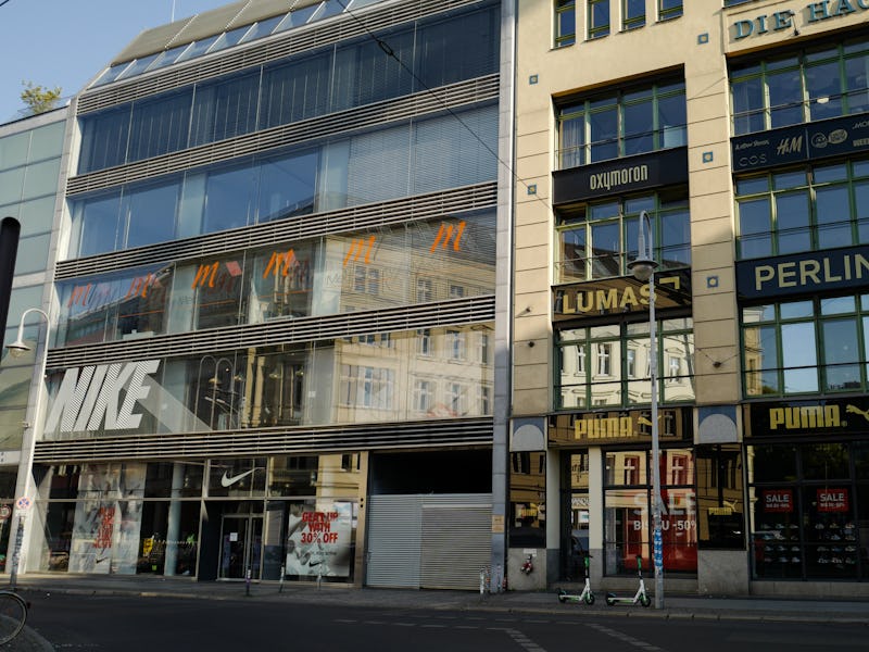 BERLIN, GERMANY - JUNE 27: General view from Die Hackeschen Höfe and the Puma and Nike stores in Ber...