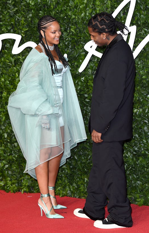 Rihanna and A$AP Rocky attend The Fashion Awards in 2019.