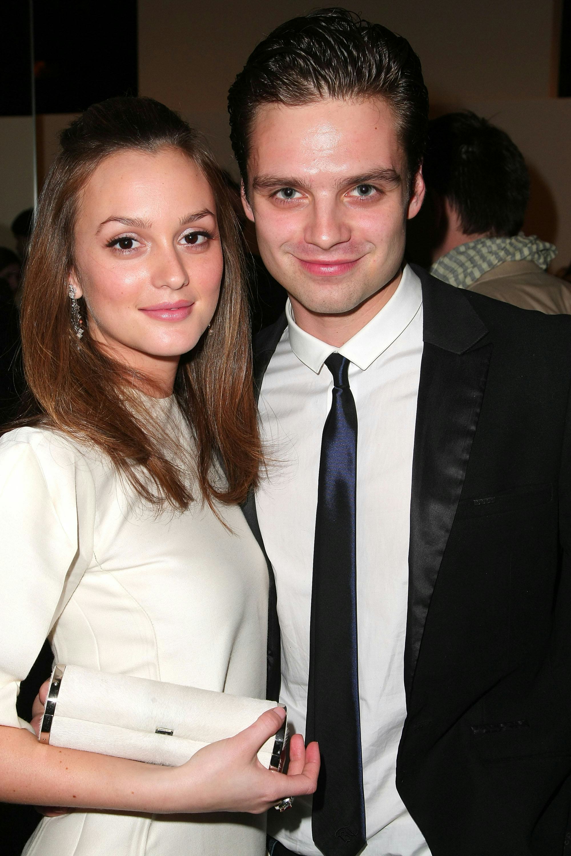 NEW YORK - APRIL 02:  Actors Leighton Meester and Sebastian Stan attend the Parsons Fashion Benefit ...