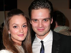 NEW YORK - APRIL 02:  Actors Leighton Meester and Sebastian Stan attend the Parsons Fashion Benefit ...