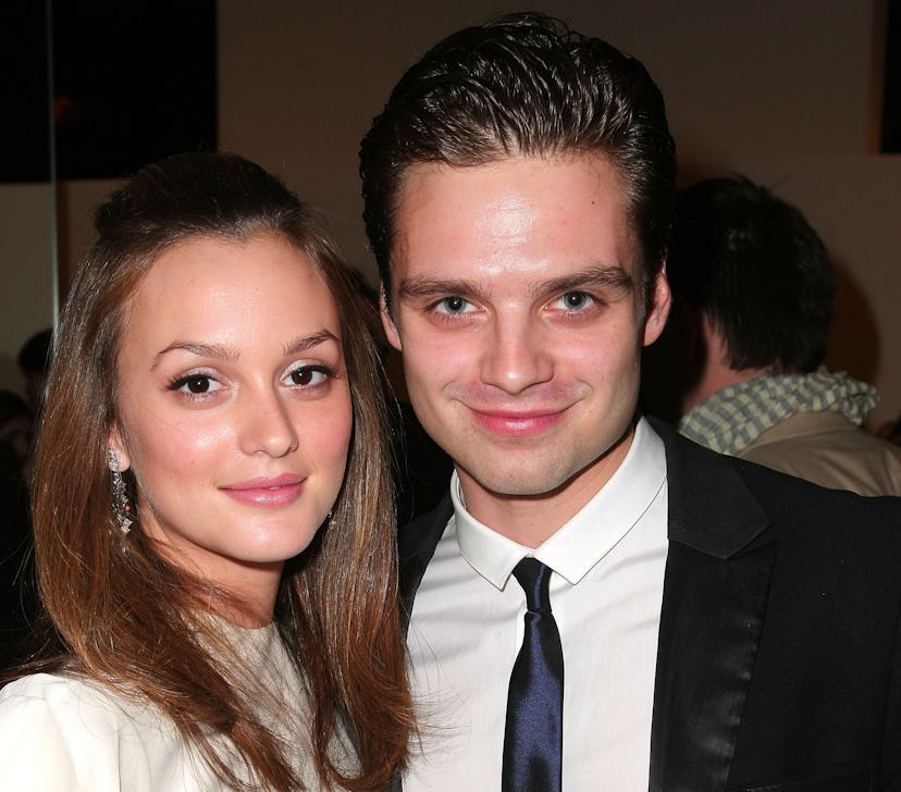 NEW YORK - APRIL 02:  Actors Leighton Meester and Sebastian Stan attend the Parsons Fashion Benefit ...