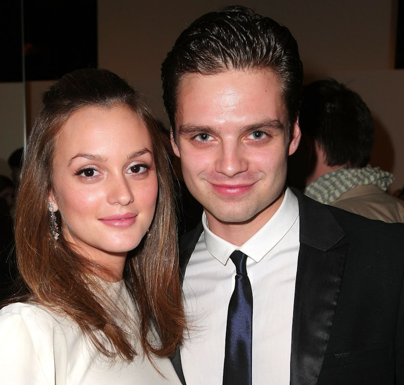 NEW YORK - APRIL 02:  Actors Leighton Meester and Sebastian Stan attend the Parsons Fashion Benefit ...