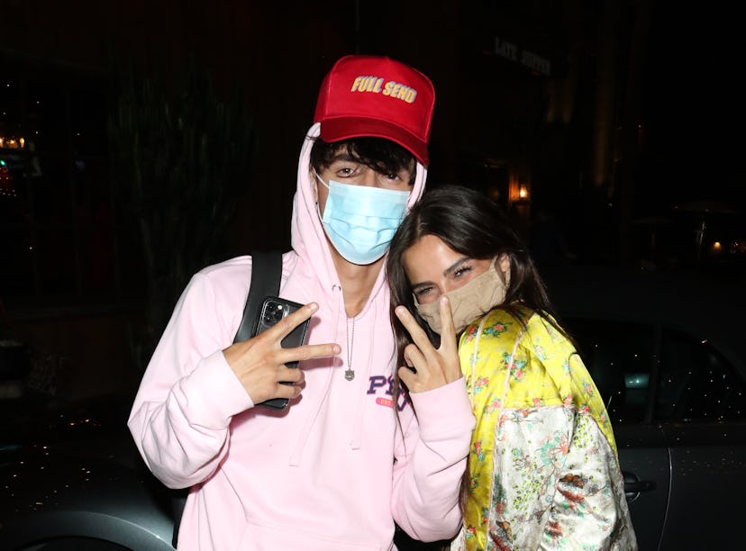 LOS ANGELES, CA - JULY 27:  Bryce Hall and Addison Rae are seen on July 27, 2020 in Los Angeles, Cal...