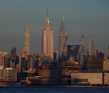 JERSEY CITY, NJ - DECEMBER 27: Cranes stand above a new Google office building being constructed in ...