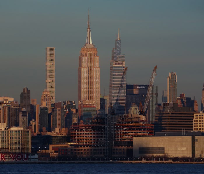 JERSEY CITY, NJ - DECEMBER 27: Cranes stand above a new Google office building being constructed in ...